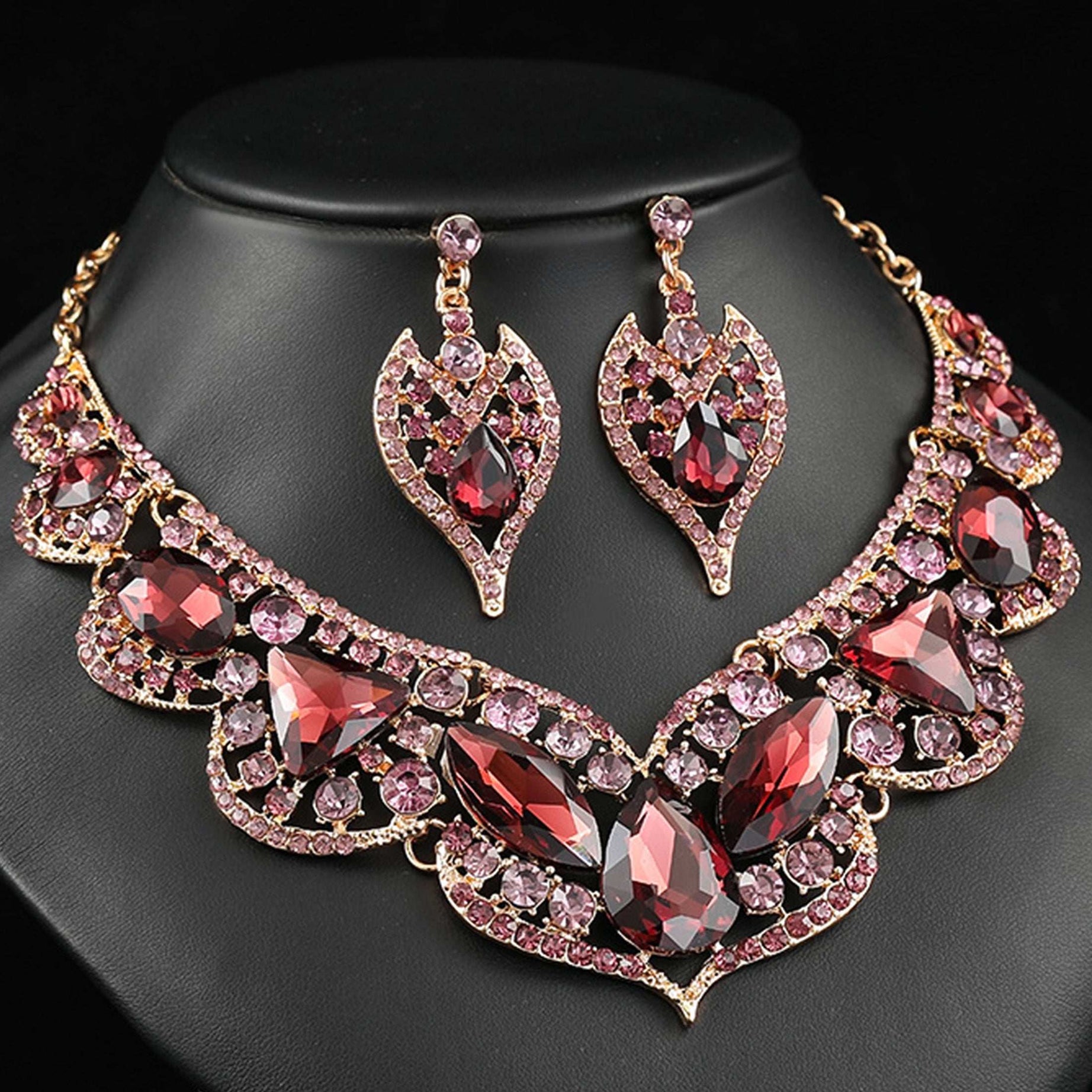 JN15 Pink Kundan Jewellery Set