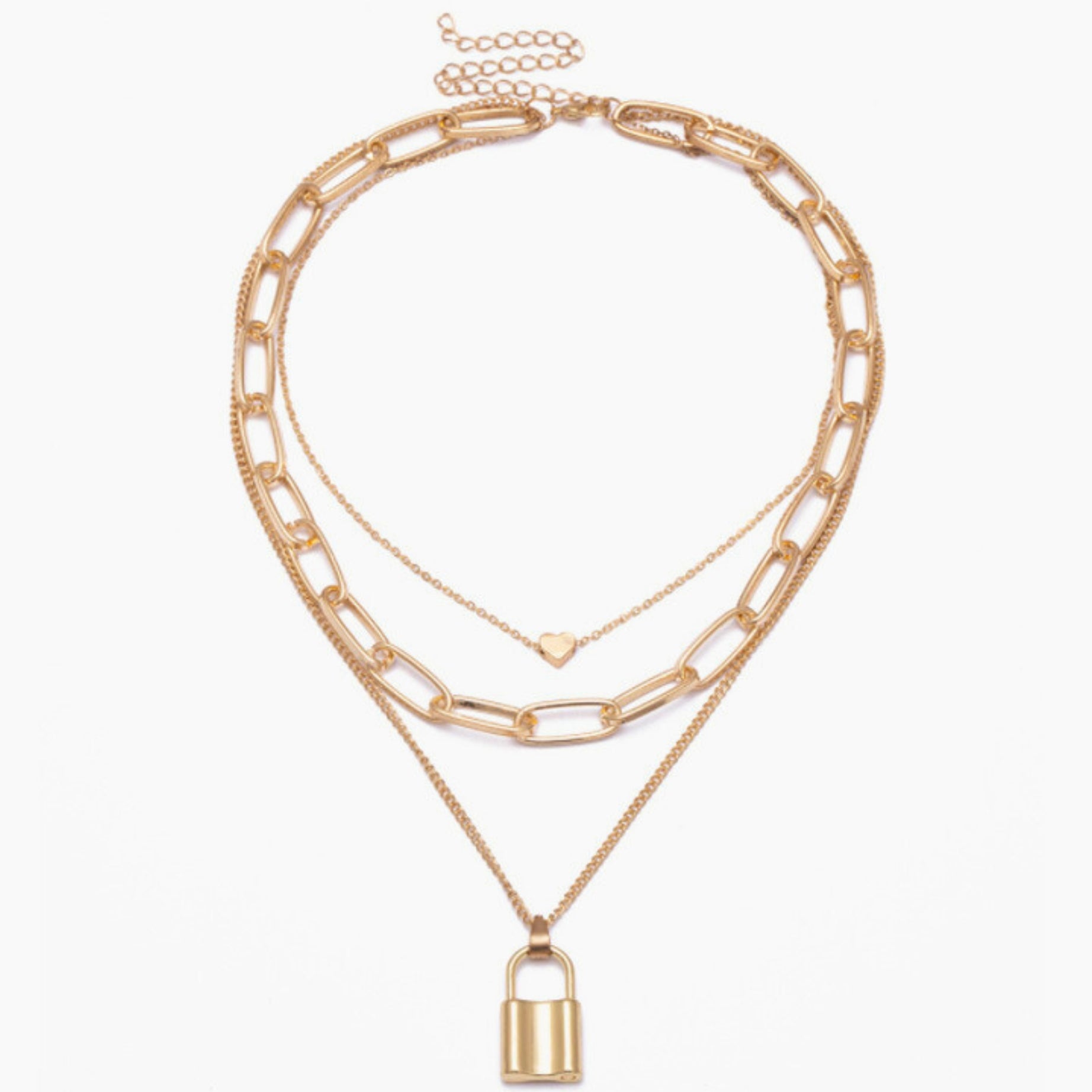 JN60 Chain with Lock Pendant Necklace