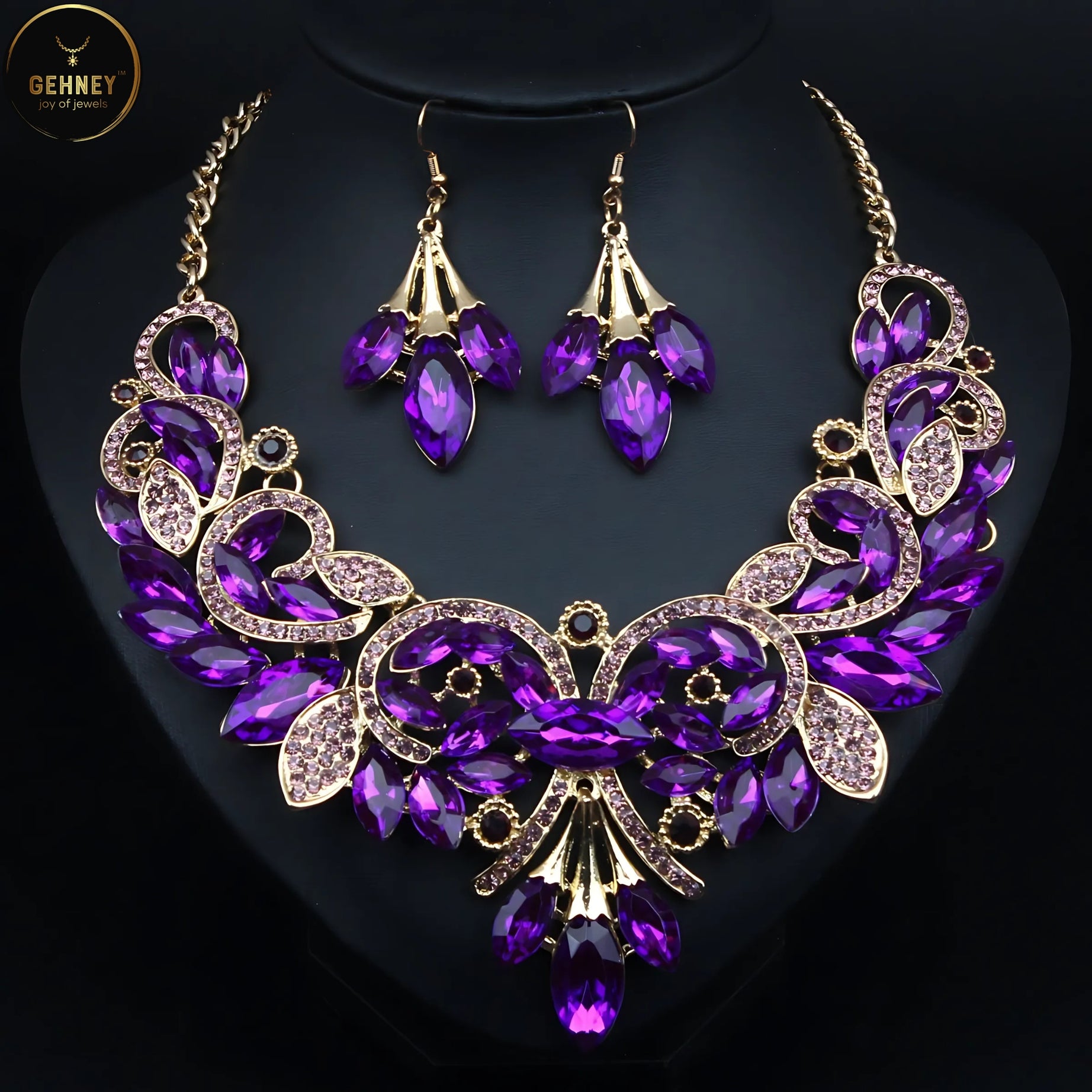 JN55 Bridal Amethyst Women’s Jewelry Set