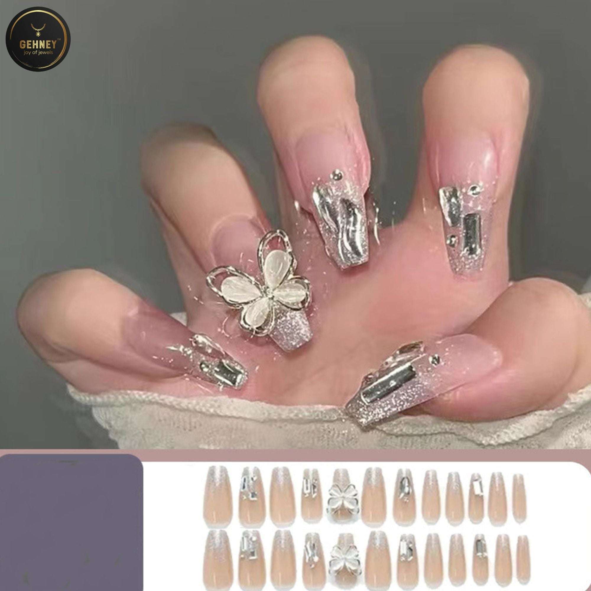 NA2 Artificial Long Nails Designer Fake Nail Extensions